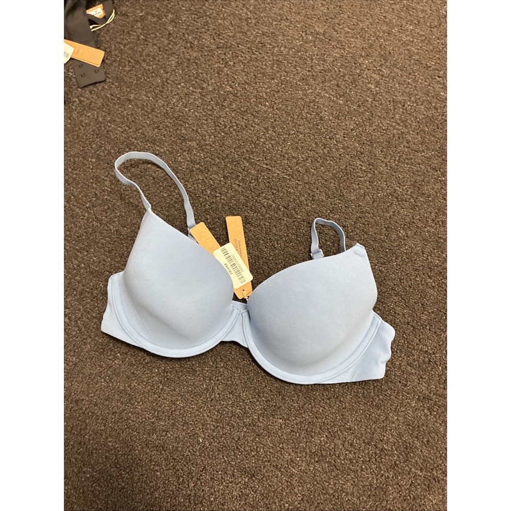 Skims# Fits Everybody T-Shirt Lined Underwire Bra US Size 34B Arctic Blue New